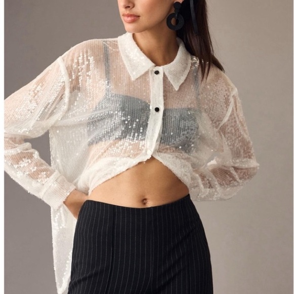 MAEVE Margot Pinstripe Kick Flare Pants - Picture 3 of 10